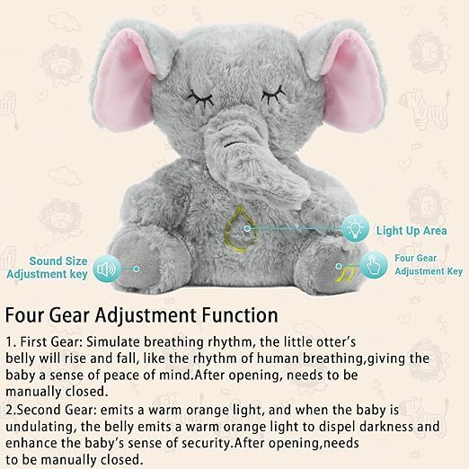 "SomniPulse CalmiNest – BioRhythmic Soothing Elephant with Sensory-Luminance Integration"