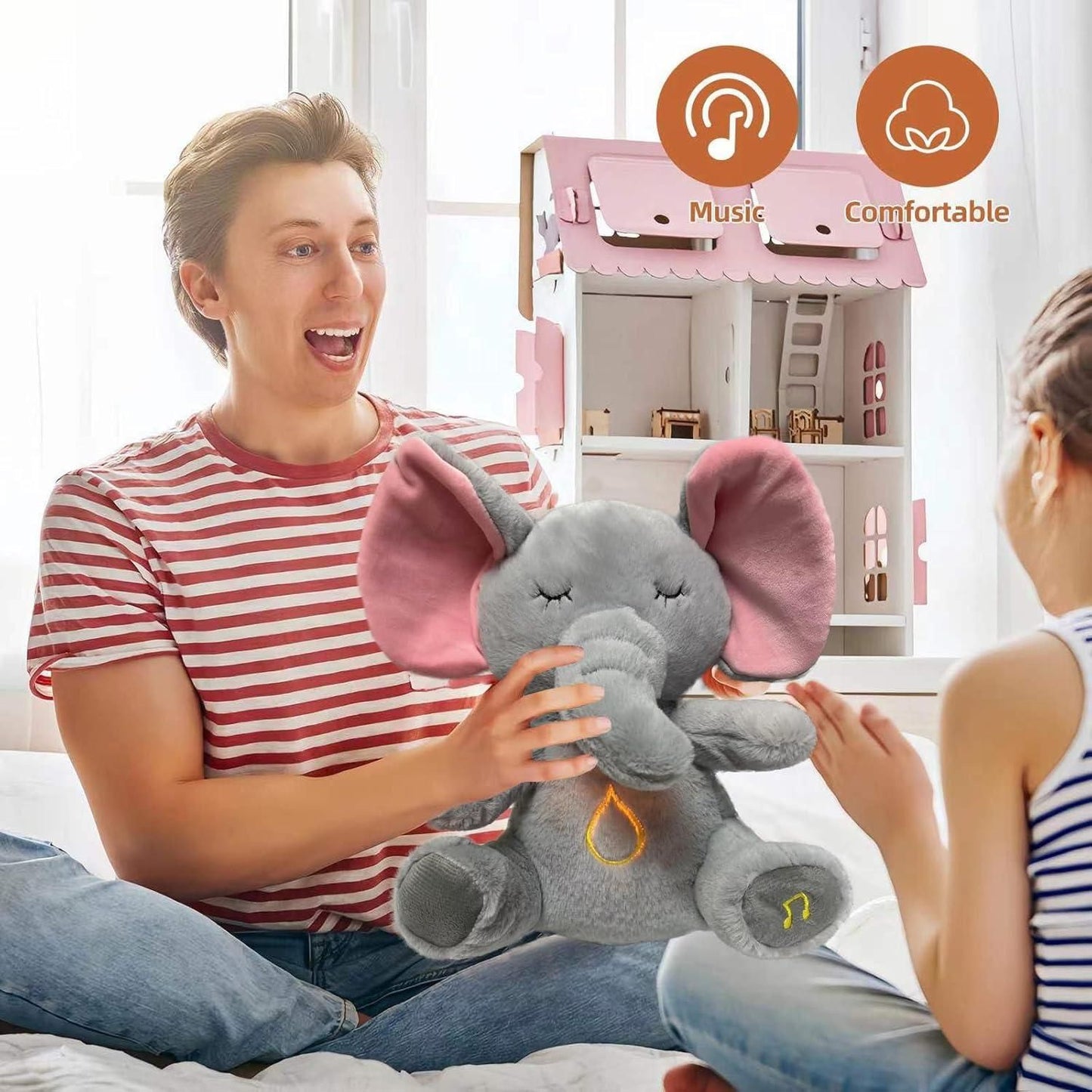 "SomniPulse CalmiNest – BioRhythmic Soothing Elephant with Sensory-Luminance Integration"